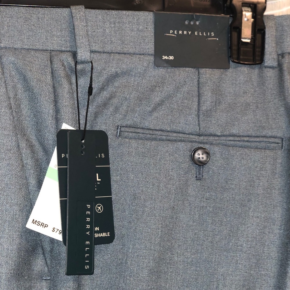 Perry Ellis Travel Luxe Dress Pant Gray/Green 34W